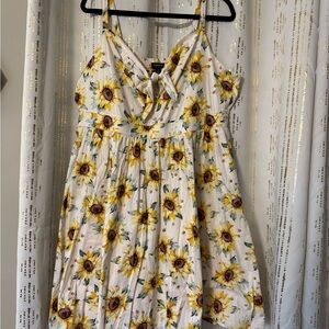 Torrid White Sunflower Dress